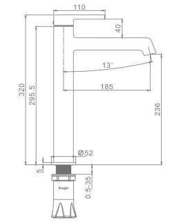 Высокий смеситель для раковины Raglo R20.15 хром